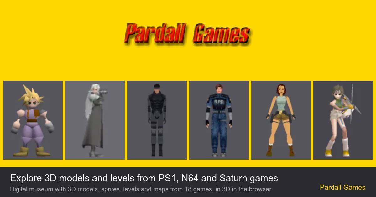 Pardall Games: Explore 3D models and levels from PS1, N64 and Saturn games